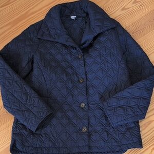 Lands' End Women's Dark Blue Quilted Puffer Jacket